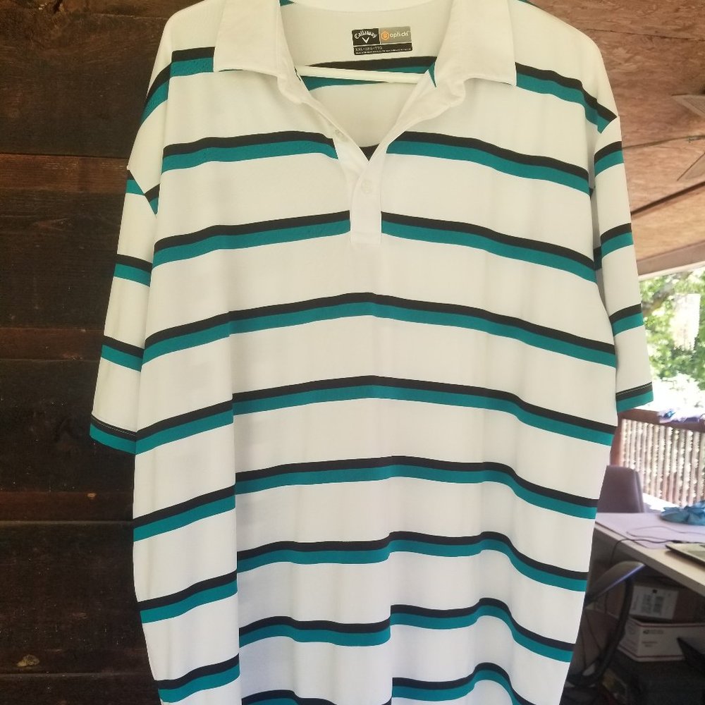 Opt dri polo shirt size XXL stripe shirt men's